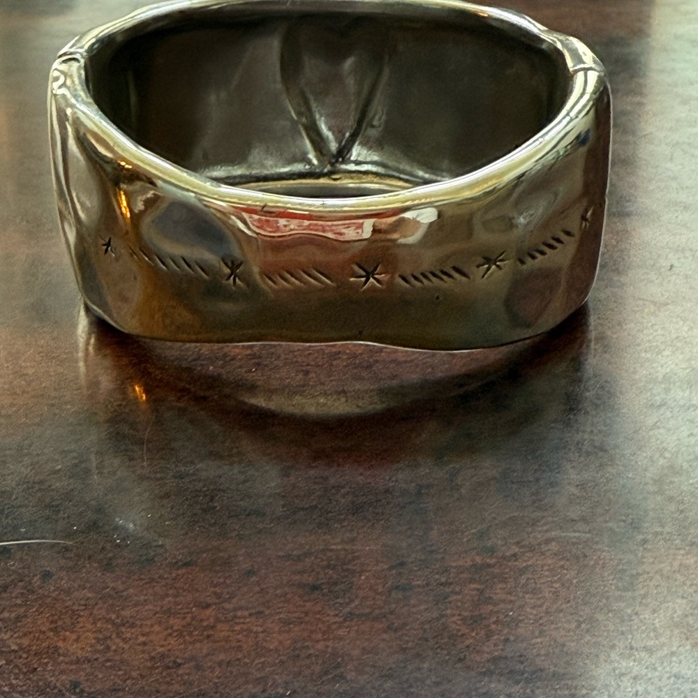 Brighton Sterling Silver Stitched Heart Cuff - Picture 2 of 3